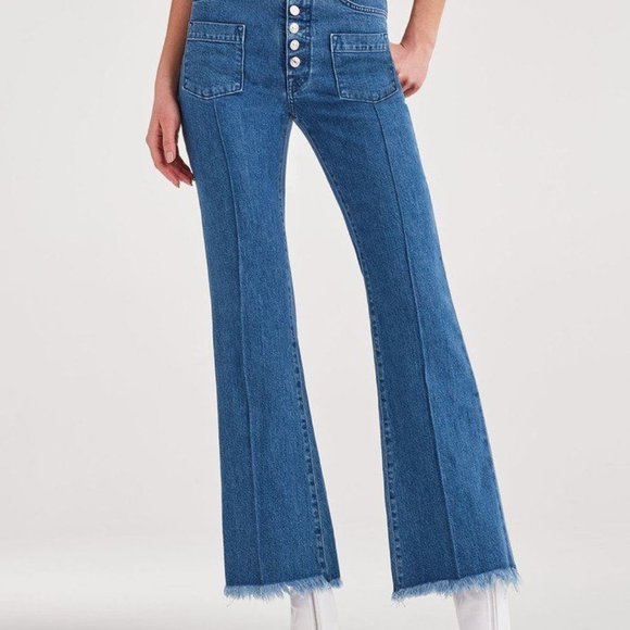 Marques Almeida x 7FAM High Waist Flare Blue Jean. Size 25. Classy Rare - Picture 2 of 9